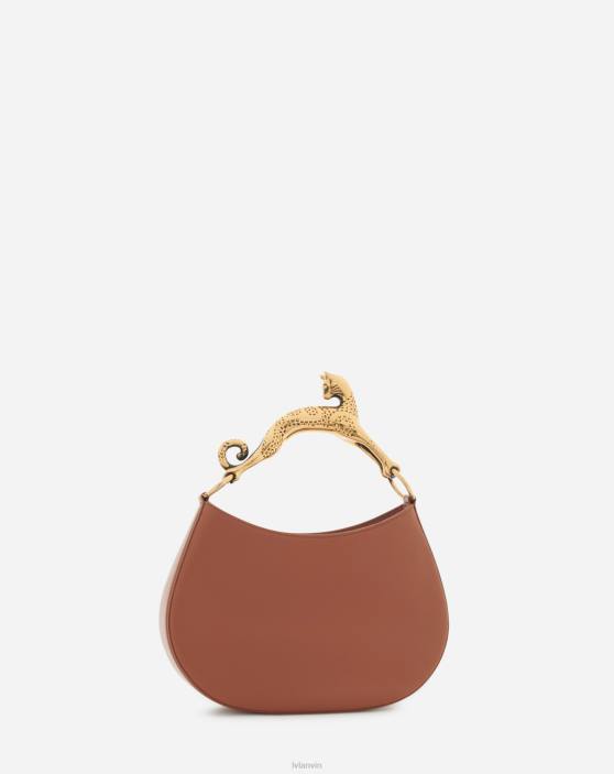 Lanvin sievietes ādas klaiņojoša kaķa soma sm 40LF175 Piederumi brūns