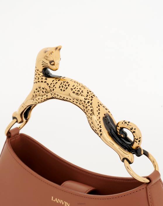Lanvin sievietes ādas klaiņojoša kaķa soma sm 40LF175 Piederumi brūns
