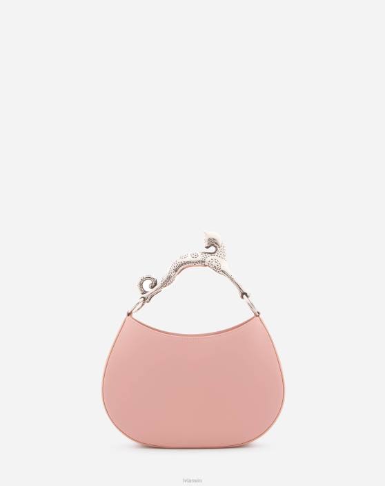 Lanvin sievietes ādas pm klaiņojošo kaķu soma 40LF173 Piederumi pasteļa aprikoze