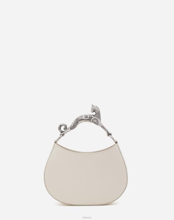 Lanvin sievietes ādas sm hobo kaķu soma 40LF172 Piederumi krīts