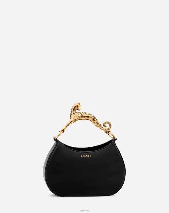 Lanvin sievietes hobo cat bag sm no jēra ādas 40LF185 Piederumi melns