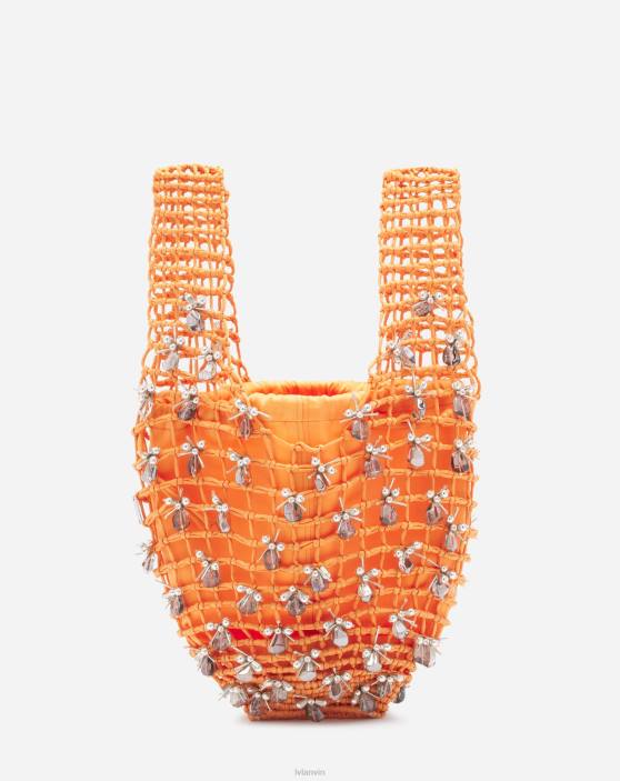 Lanvin sievietes makramē ar satīna maisiņu 40LF168 Piederumi mango