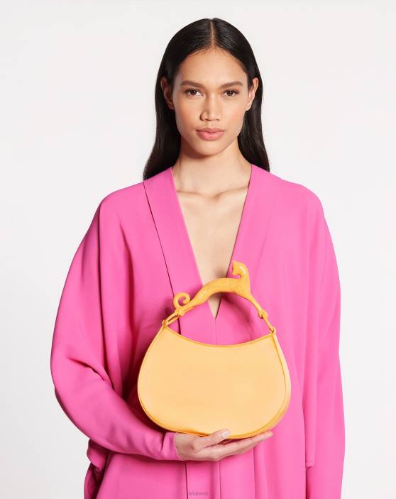 Lanvin sievietes satīna hobo cat bag sm 40LF176 Piederumi apelsīns