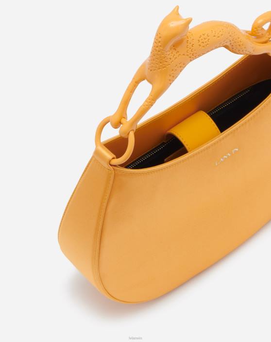 Lanvin sievietes satīna hobo cat bag sm 40LF176 Piederumi apelsīns