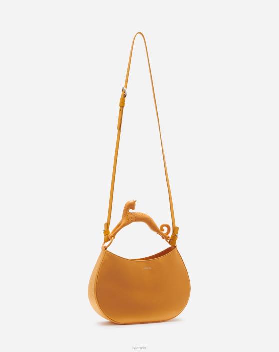 Lanvin sievietes satīna hobo cat bag sm 40LF176 Piederumi apelsīns