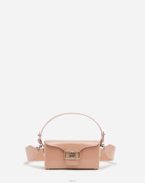 Lanvin sievietes ādas nano zīmuļu soma 40LF136 Piederumi rozā ziloņkauls