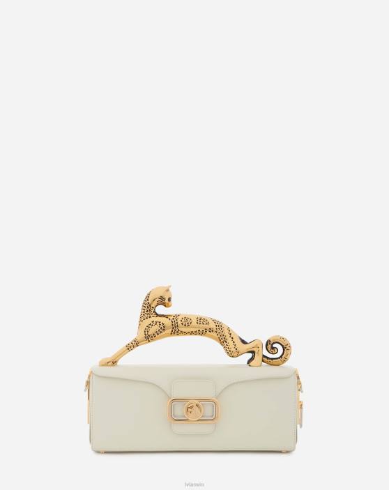 Lanvin sievietes ādas zīmuļu kaķu soma 40LF126 Piederumi balts
