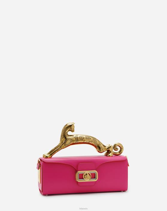 Lanvin sievietes ādas zīmuļu kaķu soma 40LF131 Piederumi rozā