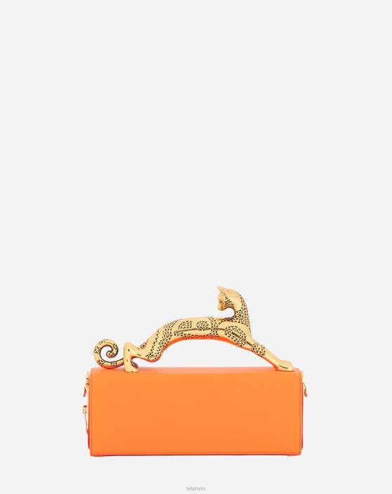 Lanvin sievietes mm ādas zīmuļu kaķu soma 40LF119 Piederumi spilgti oranža