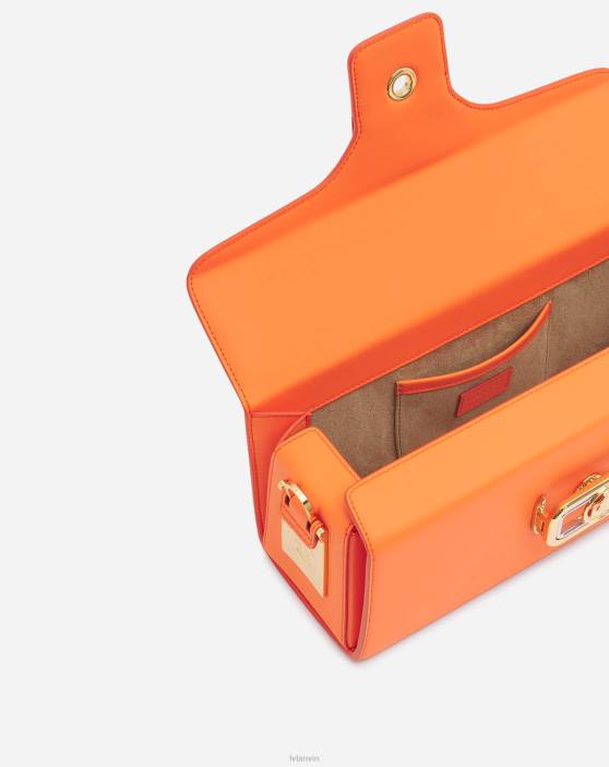 Lanvin sievietes mm ādas zīmuļu kaķu soma 40LF119 Piederumi spilgti oranža