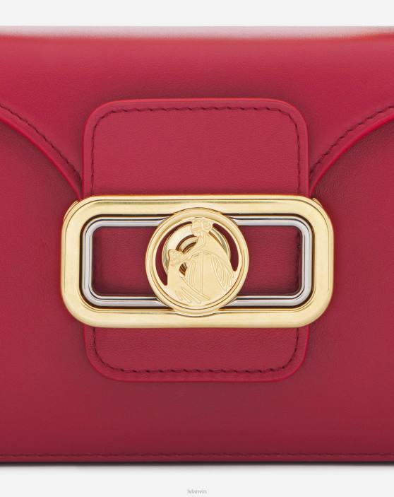 Lanvin sievietes mm ādas zīmuļu kaķu soma 40LF128 Piederumi bordo