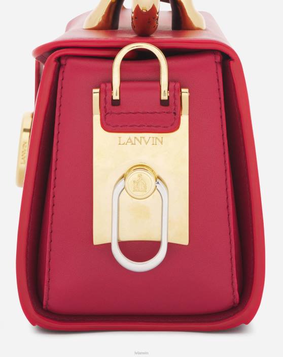 Lanvin sievietes mm ādas zīmuļu kaķu soma 40LF128 Piederumi bordo