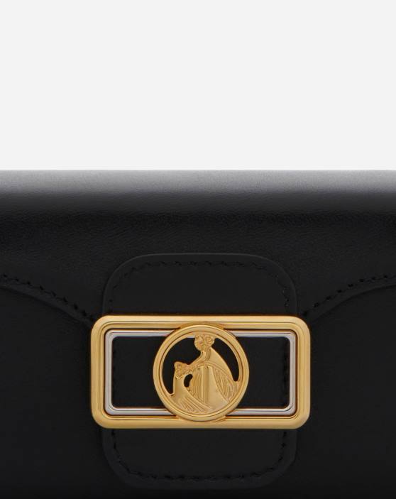 Lanvin sievietes spīdīgas ādas mikro zīmuļu soma 40LF147 Piederumi melns