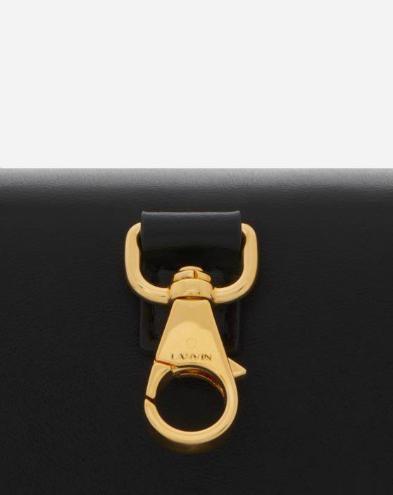 Lanvin sievietes spīdīgas ādas mikro zīmuļu soma 40LF147 Piederumi melns