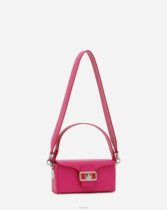 Lanvin sievietes spīdīgas ādas nano zīmuļu soma 40LF132 Piederumi rozā