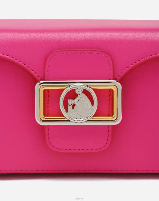 Lanvin sievietes spīdīgas ādas nano zīmuļu soma 40LF132 Piederumi rozā