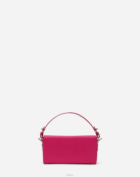 Lanvin sievietes spīdīgas ādas nano zīmuļu soma 40LF132 Piederumi rozā