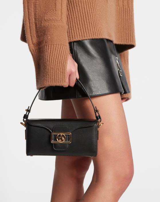 Lanvin sievietes spīdīgas ādas nano zīmuļu soma 40LF141 Piederumi melns