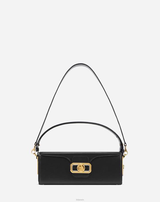 Lanvin sievietes zīmuļu maisiņš kastē teļš 40LF140 Piederumi melns