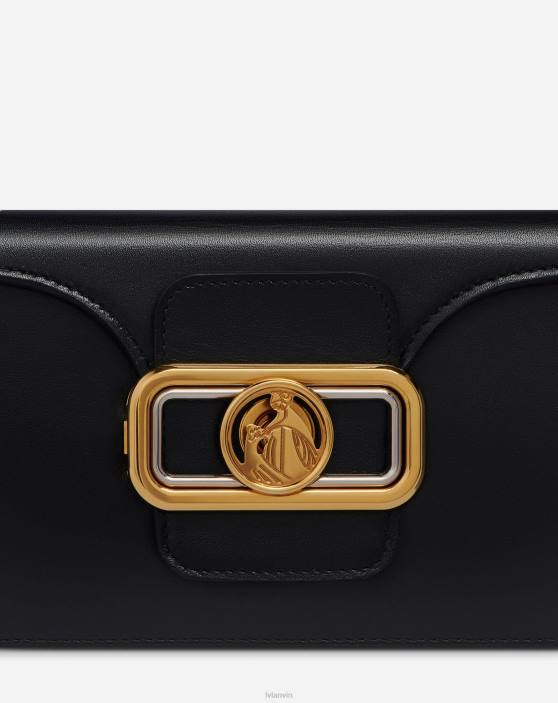 Lanvin sievietes zīmuļu maisiņš kastē teļš 40LF140 Piederumi melns