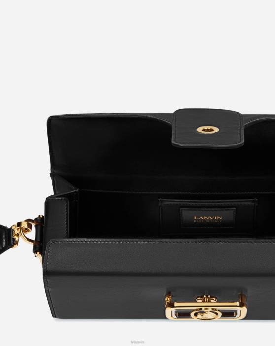 Lanvin sievietes zīmuļu maisiņš kastē teļš 40LF140 Piederumi melns