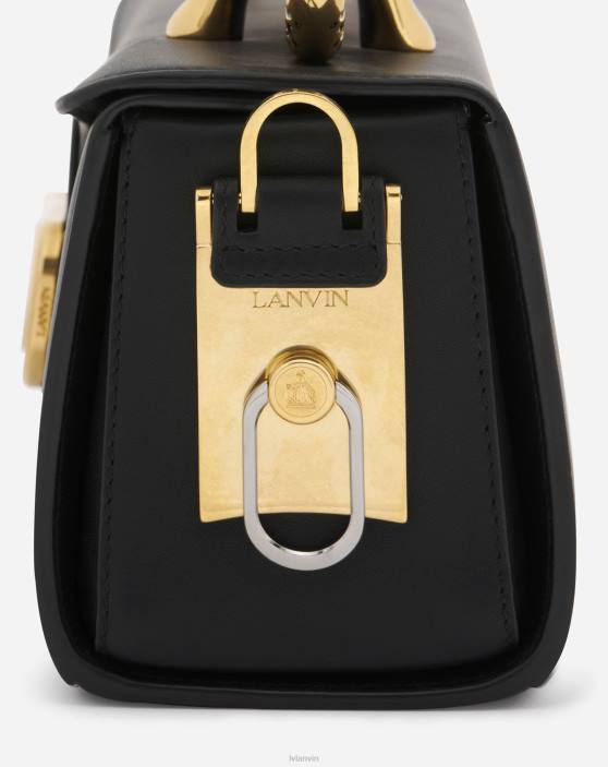 Lanvin sievietes zīmulis kaķa soma kastē teļš 40LF148 Piederumi melns