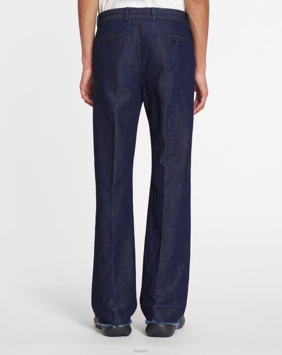Lanvin vīriešiem džinsa bikses ar neapstrādātu apakšmalu 40LF350 apģērbs jūras zils