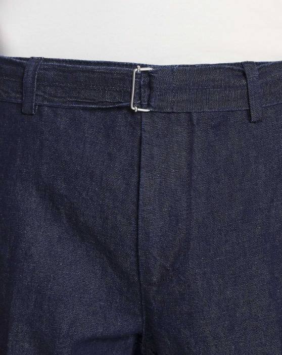 Lanvin vīriešiem džinsa bikses ar neapstrādātu apakšmalu 40LF350 apģērbs jūras zils