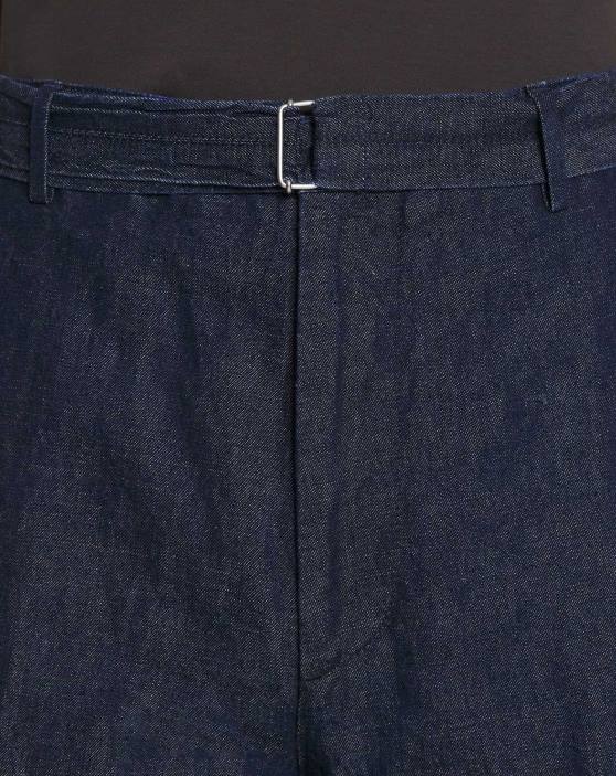 Lanvin vīriešiem džinsa šorti ar neapstrādātu apakšmalu 40LF349 apģērbs jūras zils