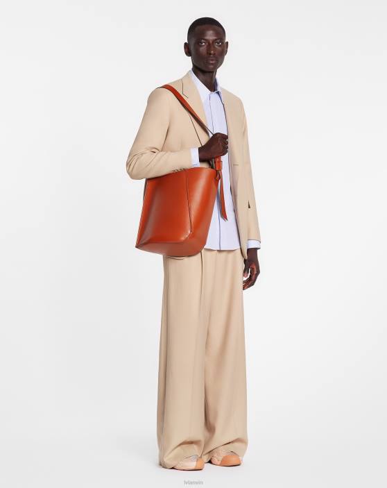 Lanvin vīriešiem platas bikses 40LF360 apģērbs gaiši bēšs