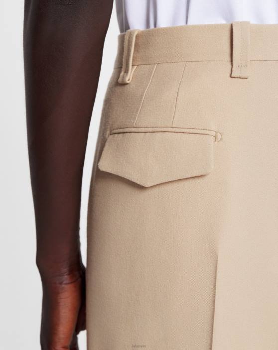 Lanvin vīriešiem platas bikses 40LF360 apģērbs gaiši bēšs