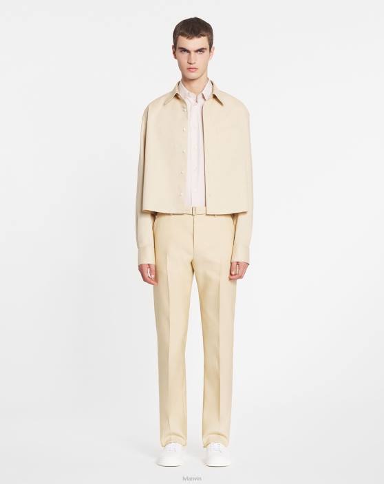 Lanvin vīriešiem taisnas bikses ar jostu 40LF358 apģērbs smiltis
