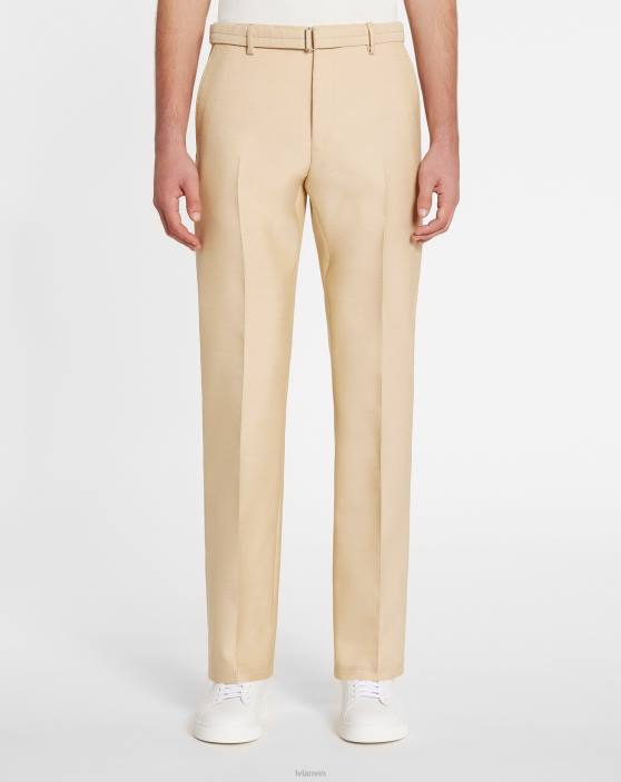 Lanvin vīriešiem taisnas bikses ar jostu 40LF358 apģērbs smiltis