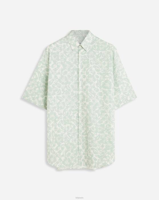 Lanvin vīriešiem apdrukāts krekls ar īsām piedurknēm 40LF317 apģērbs salvija