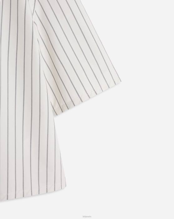 Lanvin vīriešiem apgriezts krekls ar īsām piedurknēm 40LF298 apģērbs krīts