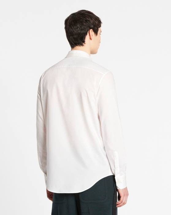 Lanvin vīriešiem krekls ar grosgrain detaļām 40LF313 apģērbs balts