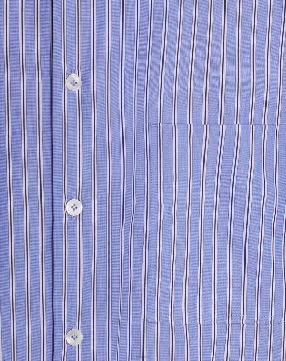 Lanvin vīriešiem lielizmēra krekls ar kabatu 40LF311 apģērbs tumši zils/zils