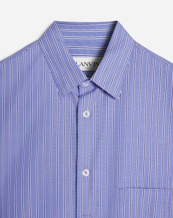 Lanvin vīriešiem lielizmēra krekls ar kabatu 40LF311 apģērbs tumši zils/zils