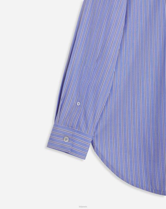 Lanvin vīriešiem lielizmēra krekls ar kabatu 40LF311 apģērbs tumši zils/zils