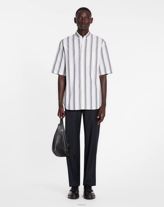 Lanvin vīriešiem lielizmēra krekls ar īsām piedurknēm 40LF309 apģērbs daudzkrāsains