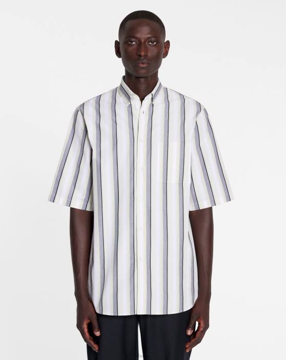 Lanvin vīriešiem lielizmēra krekls ar īsām piedurknēm 40LF309 apģērbs daudzkrāsains