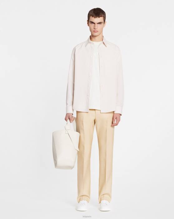 Lanvin vīriešiem pieguļošs krekls ar redzamām pogām 40LF296 apģērbs gaiši rozā