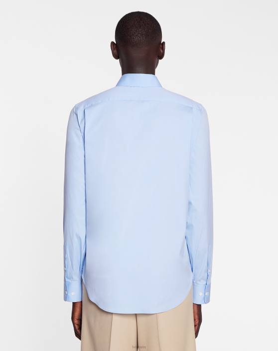 Lanvin vīriešiem pieguļošs krekls ar redzamām pogām 40LF312 apģērbs gaiši zils