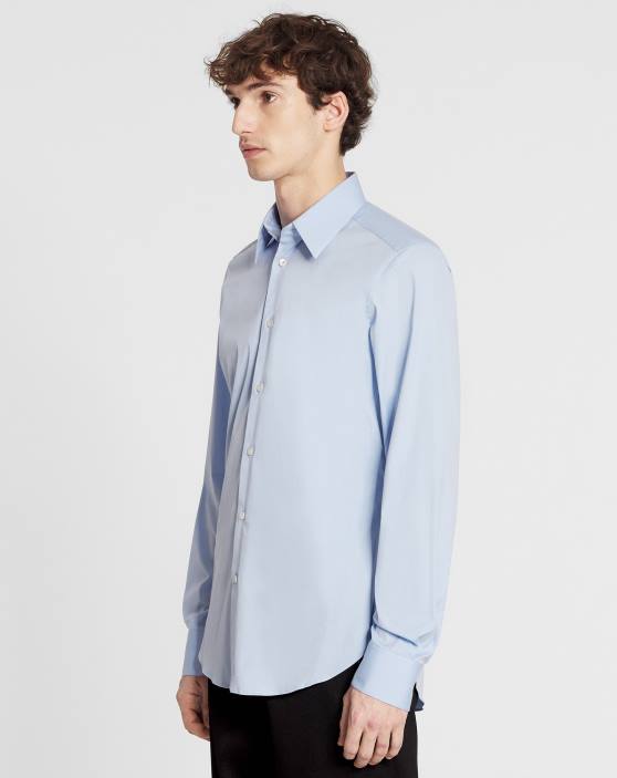 Lanvin vīriešiem slaids, elastīgs poplīna krekls 40LF306 apģērbs gaiši zils