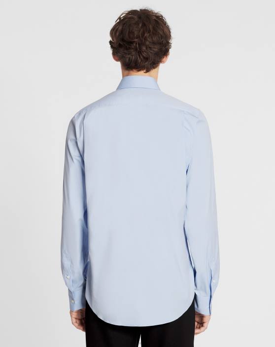 Lanvin vīriešiem slaids, elastīgs poplīna krekls 40LF306 apģērbs gaiši zils