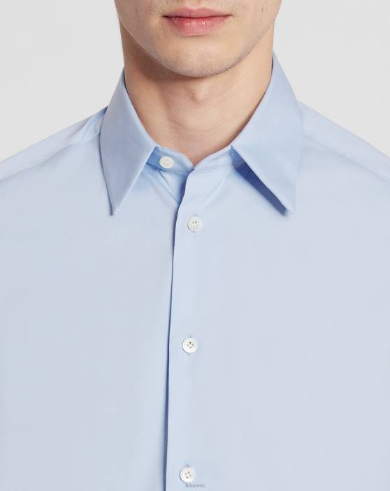 Lanvin vīriešiem slaids, elastīgs poplīna krekls 40LF306 apģērbs gaiši zils