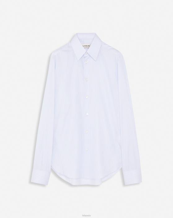 Lanvin vīriešiem slim fit krekls 40LF305 apģērbs gaiši zils/balts