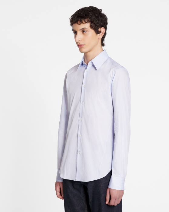 Lanvin vīriešiem slim fit krekls 40LF305 apģērbs gaiši zils/balts