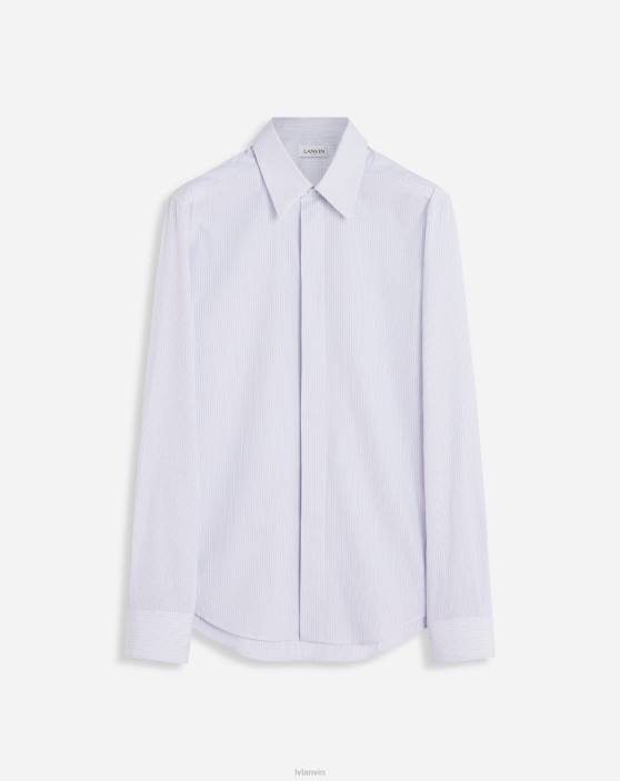 Lanvin vīriešiem slim fit krekls 40LF308 apģērbs zils/gaiši pelēks