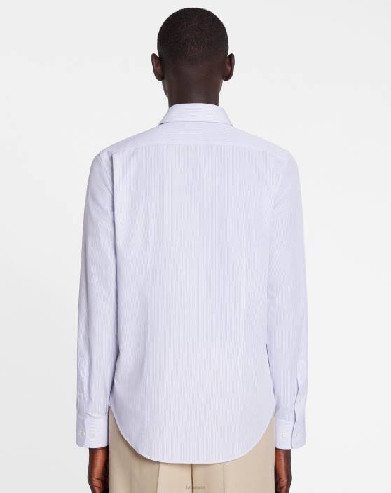 Lanvin vīriešiem slim fit krekls 40LF308 apģērbs zils/gaiši pelēks